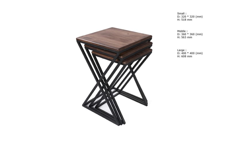 Tutana Brickbord 40 cm - Mörkbrun/Svart - Möbler - Bord & matgrupper - Avlastningsbord - Brickbord & småbord