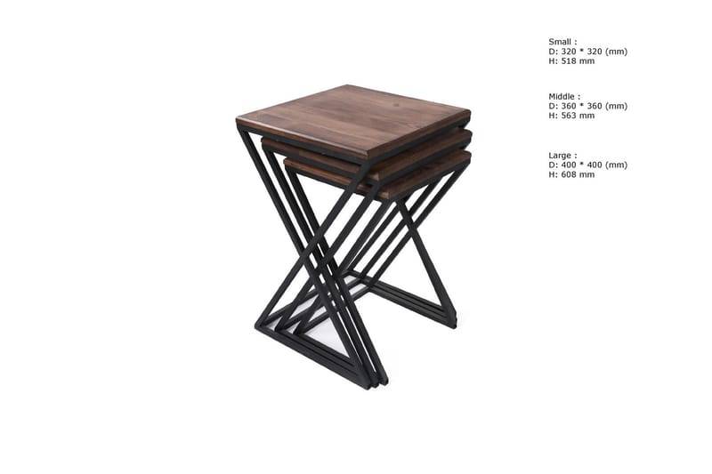Tutana Brickbord 40 cm - Mörkbrun/Svart - Brickbord & småbord