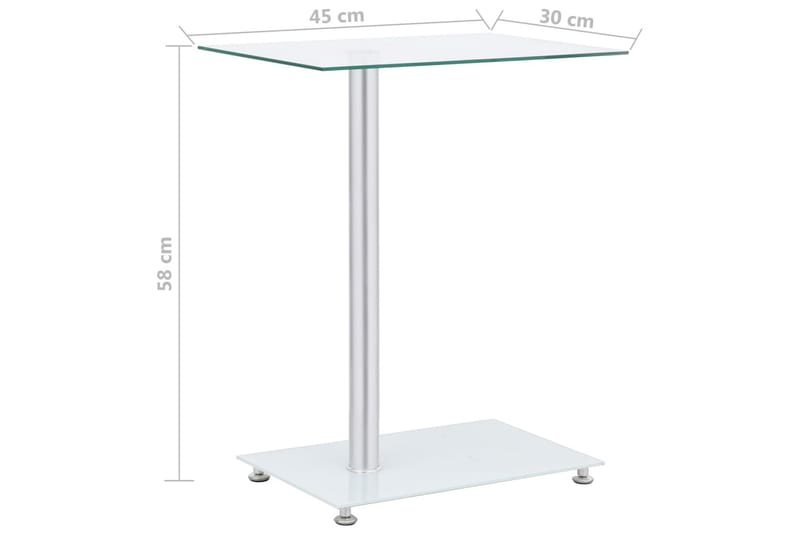 U-format sidobord genomskinligt 45x30x58 cm härdat glas - Transparent - Möbler - Bord & matgrupper - Avlastningsbord - Brickbord & småbord