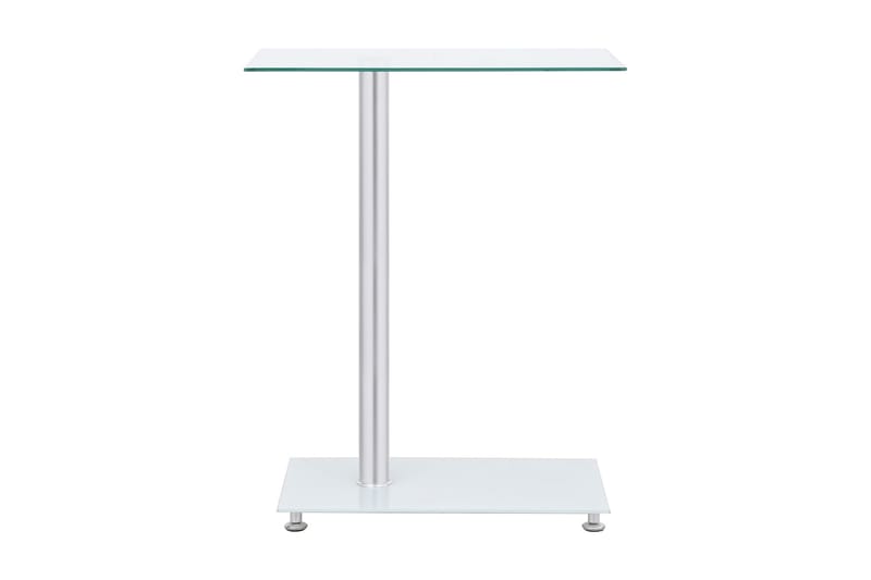 U-format sidobord genomskinligt 45x30x58 cm härdat glas - Transparent - Lampbord - Brickbord & småbord