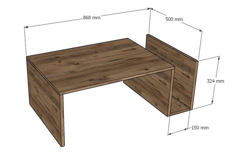 Vimenil Brickbord 87 cm - Brun - Möbler - Bord & matgrupper - Avlastningsbord - Brickbord & småbord