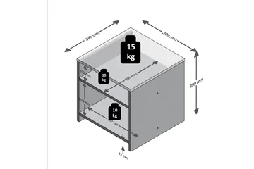 Weihert Sidobord 39 cm - Vit/Grå - Möbler - Bord & matgrupper - Avlastningsbord - Brickbord & småbord