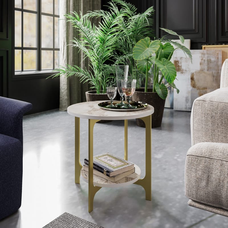 Yalbi Sidobord - Guld - Möbler - Bord & matgrupper - Avlastningsbord - Brickbord & småbord