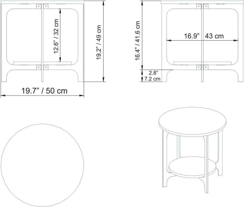 Yalbi Sidobord - Guld - Möbler - Bord & matgrupper - Avlastningsbord - Brickbord & småbord