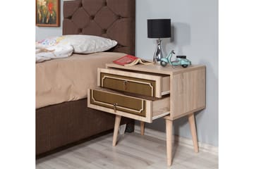 Brokind Sängbord 60 cm med Förvaring 2 Lådor Dekor - Natur/Brun - Möbler - Bord & matgrupper - Avlastningsbord - Sängbord & nattduksbord