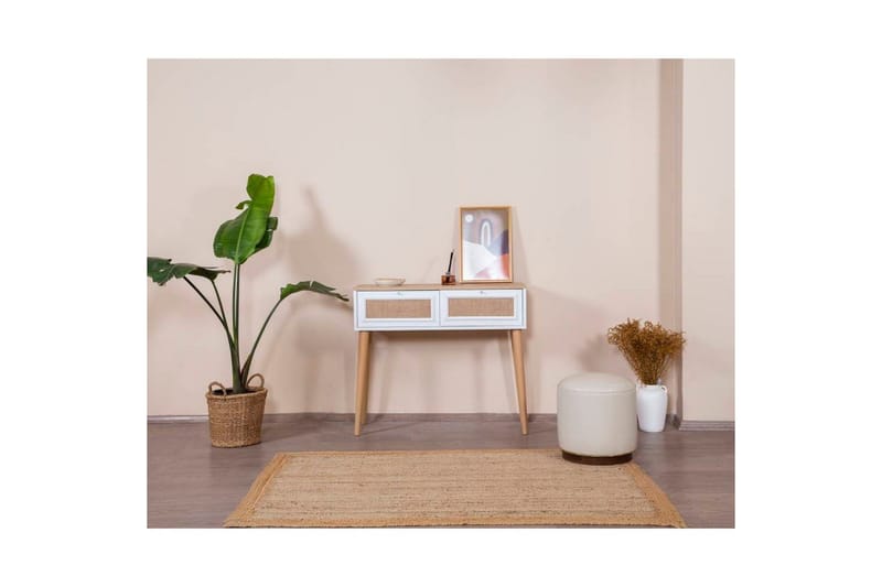 Byrå Jatinder Vit / Ek - Vitfärgat trä/Mediumfärgat trä - Möbler - Bord & matgrupper - Avlastningsbord - Lampbord
