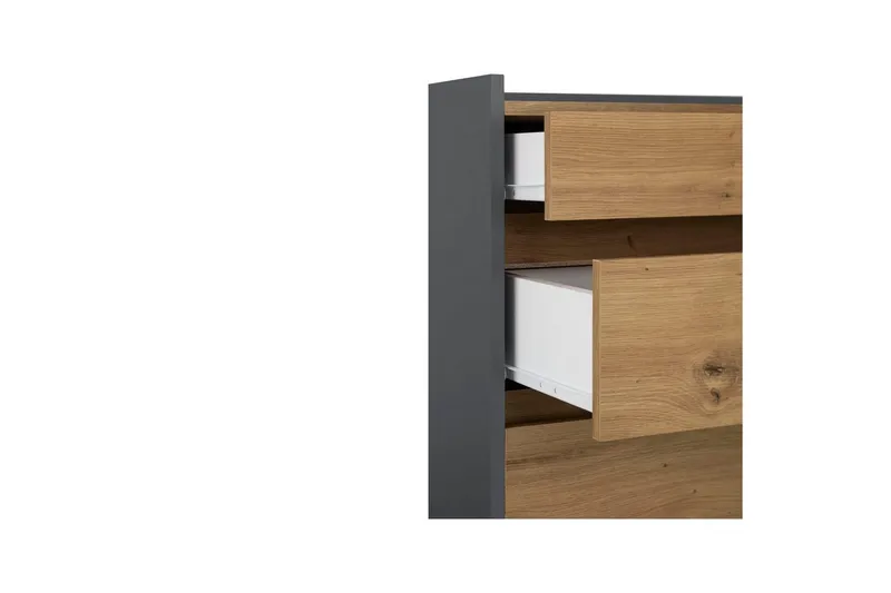 Byrå Kosmo Antracit/Ek, 4 lådor - Antracit/Ek, 4 lådor - Möbler - Bord & matgrupper - Avlastningsbord - Hallbord