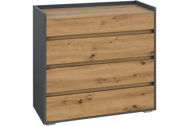 Byrå Kosmo Antracit/Ek, 4 lådor - Antracit/Ek, 4 lådor - Möbler - Bord & matgrupper - Avlastningsbord - Hallbord