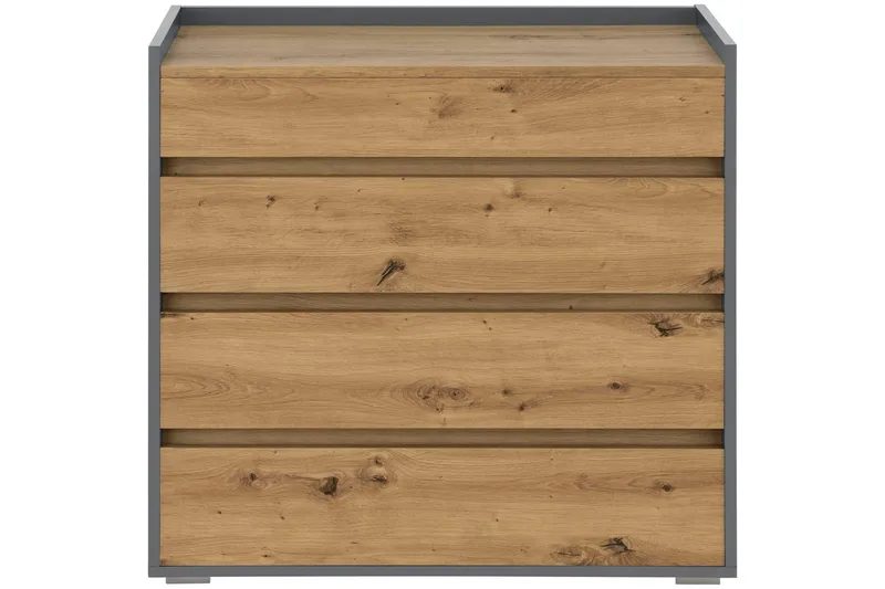 Byrå Kosmo Antracit/Ek, 4 lådor - Antracit/Ek, 4 lådor - Möbler - Bord & matgrupper - Avlastningsbord - Hallbord