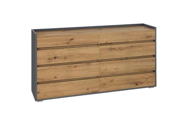 Byrå Kosmo Antracit/Ek, 8 lådor - Antracit/Ek, 8 lådor - Möbler - Bord & matgrupper - Avlastningsbord - Hallbord