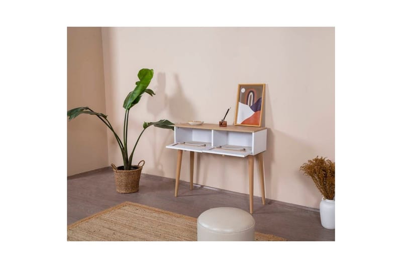 Byrå Mjudi Vit / Ek - Vit/Ljusfärgat trä - Möbler - Bord & matgrupper - Avlastningsbord - Hallbord