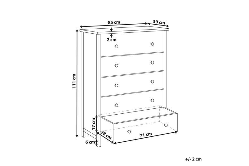 Byrå Salton 85x39x111 cm - 85x39x111 cm - Möbler - Bord & matgrupper - Avlastningsbord - Hallbord