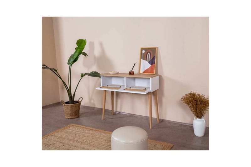 Byrå Terra Vit / Ek - Vit/Ljusfärgat trä - Möbler - Bord & matgrupper - Avlastningsbord - Lampbord