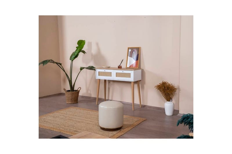 Byrå Terra Vit / Ek - Vit/Ljusfärgat trä - Möbler - Bord & matgrupper - Avlastningsbord - Lampbord