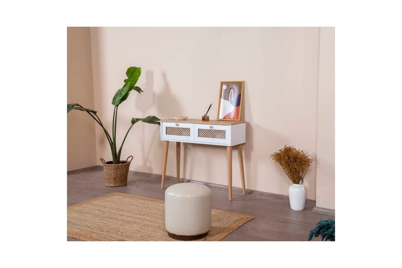 Byrå Velin Vit / Ek - Mediumfärgat trä/Vit - Möbler - Bord & matgrupper - Avlastningsbord - Hallbord