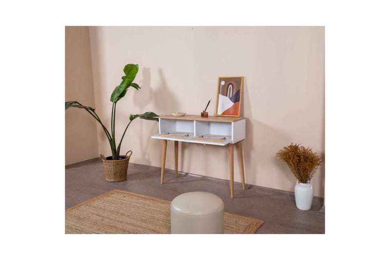 Byrå Velin Vit / Ek - Mediumfärgat trä/Vit - Möbler - Bord & matgrupper - Avlastningsbord - Hallbord