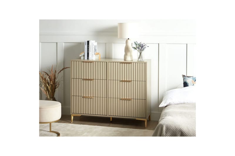 Byrå Walcott Beige, guld - Beige, guld - Möbler - Bord & matgrupper - Avlastningsbord - Hallbord