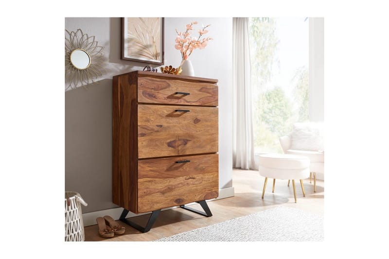 Byrå Wohnling Massivt trä med 5 lådor träd kant lantligt hus - Förvaring - Förvaringsmöbler - Byrå - Hallbyrå