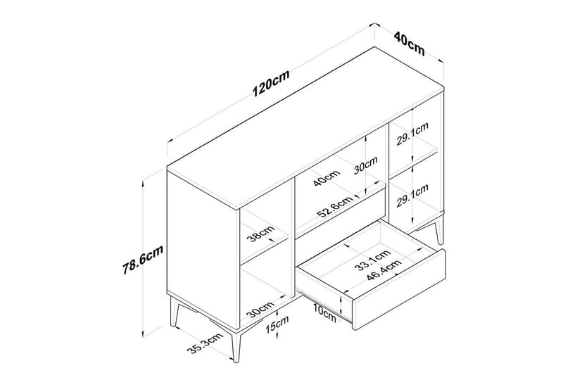Cerreta Konsollbord 120 cm - Mediumfärgat trä/Vit - Möbler - Bord & matgrupper - Avlastningsbord - Hallbord