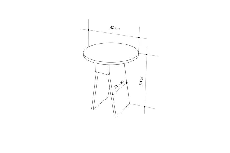 Chen Sidobord 42 cm - Vit - Möbler - Bord & matgrupper - Avlastningsbord - Lampbord