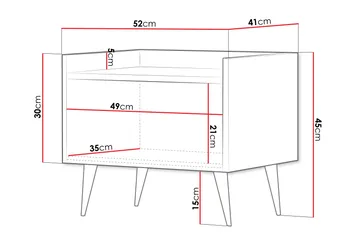 Chiku Sängbord 52 cm - Beige - Möbler - Bord & matgrupper - Avlastningsbord - Sängbord & nattduksbord