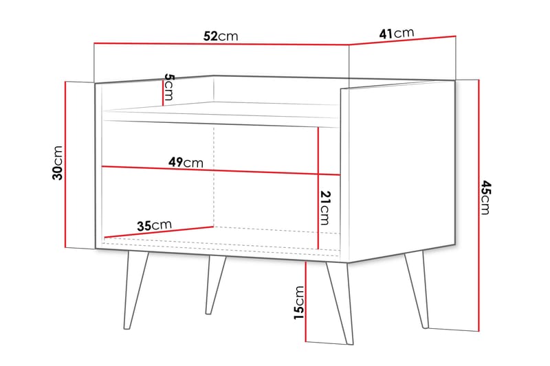 Chiku Sängbord 52 cm - Beige - Möbler - Bord & matgrupper - Avlastningsbord - Sängbord & nattduksbord