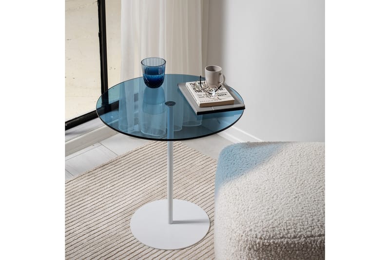 Chill-Out Sidobord 50x50 cm Vit/Blå - Hanah Home - Lampbord - Brickbord & småbord