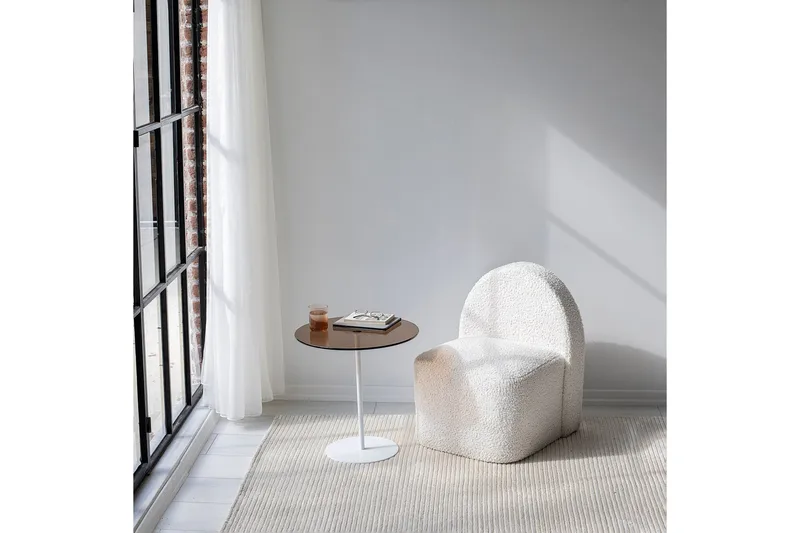 Chill-Out Sidobord 50x50 cm Vit/Brons - Hanah Home - Möbler - Bord & matgrupper - Avlastningsbord - Lampbord