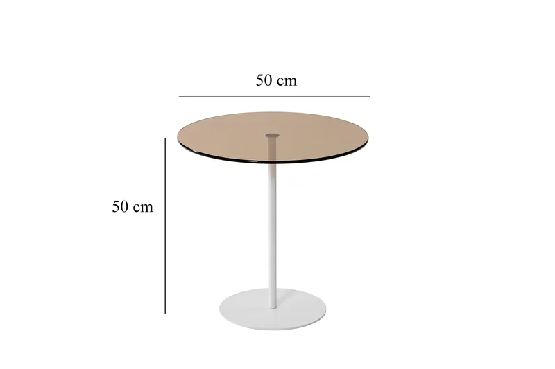 Chill-Out Sidobord 50x50 cm Vit/Brons - Hanah Home - Möbler - Bord & matgrupper - Avlastningsbord - Lampbord