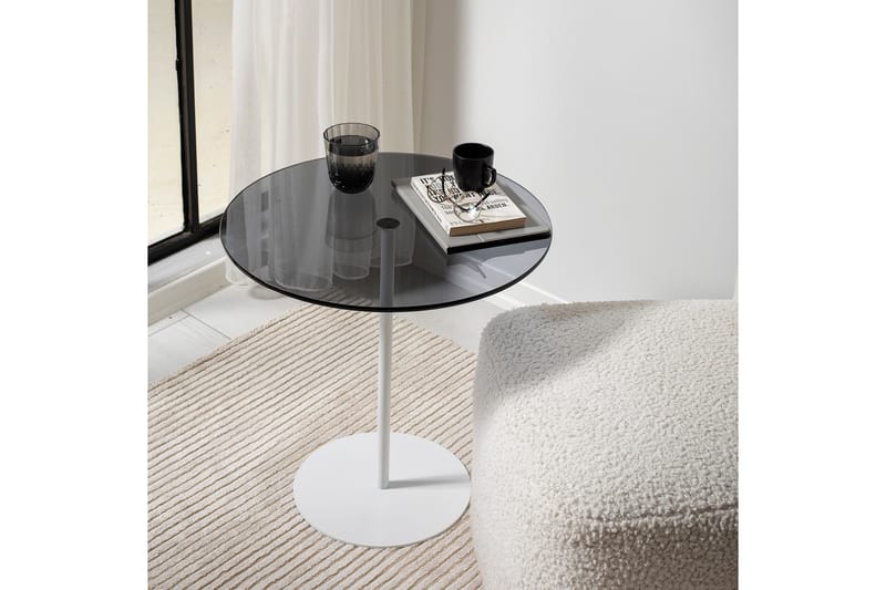 Chill-Out Sidobord 50x50 cm Vit/Mörkgrå - Hanah Home - Lampbord - Brickbord & småbord