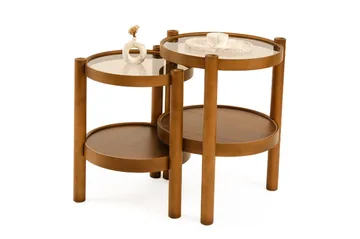 Cielieucel Satsbord (2 delar) 45x60x45 cm - Valnöt - Möbler - Bord & matgrupper - Avlastningsbord - Satsbord