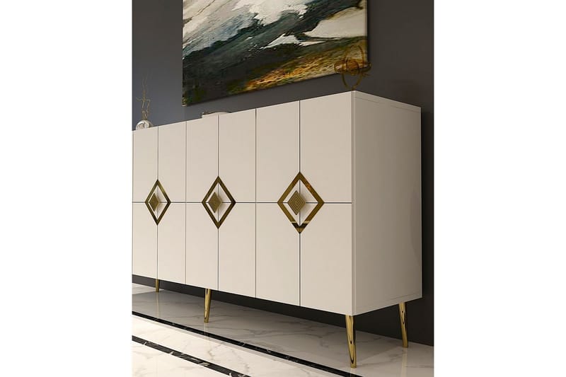 Cleryn Konsollbord 150 cm - Vit/Guld - Möbler - Bord & matgrupper - Avlastningsbord - Hallbord