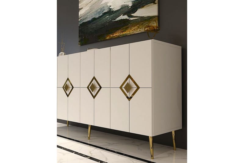 Cleryn Konsollbord 150 cm - Vit/Guld - Möbler - Bord & matgrupper - Avlastningsbord - Hallbord