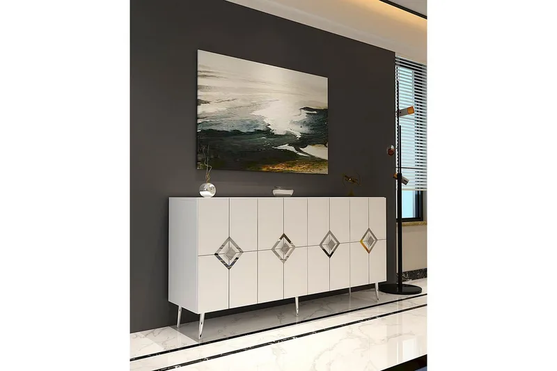 Cleryn Konsollbord 150 cm - Vit/Silver - Möbler - Bord & matgrupper - Avlastningsbord - Hallbord