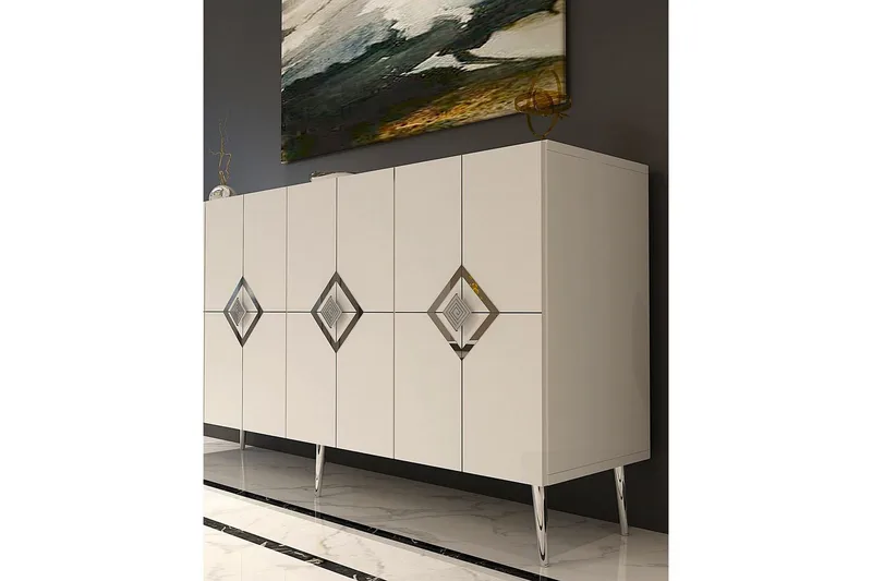 Cleryn Konsollbord 150 cm - Vit/Silver - Möbler - Bord & matgrupper - Avlastningsbord - Hallbord