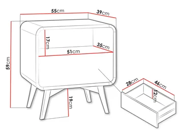 Corvan Sängbord 55 cm - Möbler - Bord & matgrupper - Avlastningsbord - Sängbord & nattduksbord
