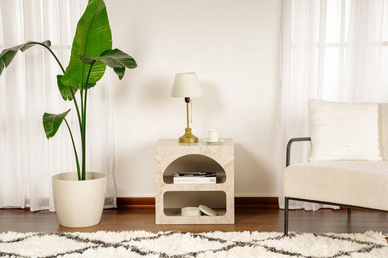 Dalim Sängbord 50 cm - Travertine/Sandsten - Möbler - Bord & matgrupper - Avlastningsbord - Sängbord & nattduksbord