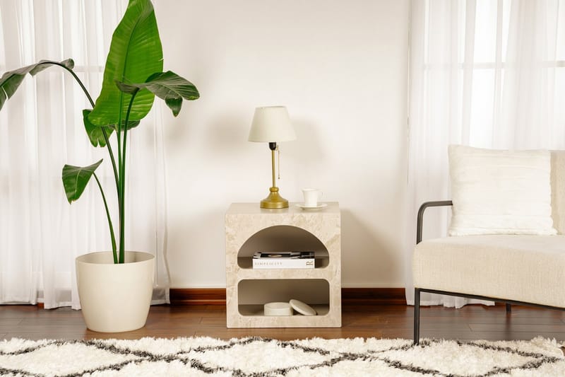 Dalim Sängbord 50 cm - Travertine/Sandsten - Möbler - Bord & matgrupper - Avlastningsbord - Sängbord & nattduksbord