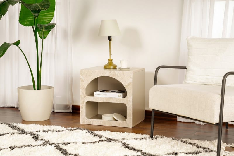 Dalim Sängbord 50 cm - Travertine/Sandsten - Möbler - Bord & matgrupper - Avlastningsbord - Sängbord & nattduksbord