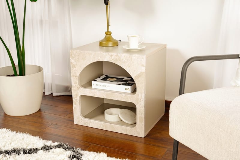 Dalim Sängbord 50 cm - Travertine/Sandsten - Möbler - Bord & matgrupper - Avlastningsbord - Sängbord & nattduksbord