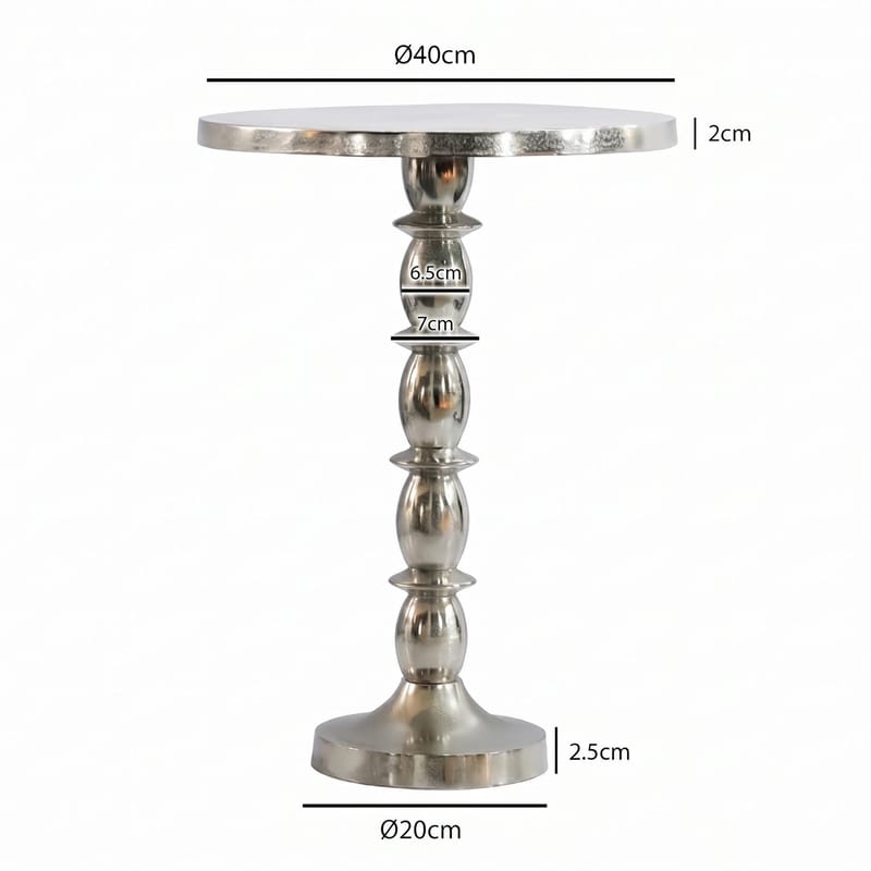 Dalor Runt sidobord 40 cm i aluminium med rå finish - silver - Möbler - Bord & matgrupper - Avlastningsbord - Konsolbord & sidobord