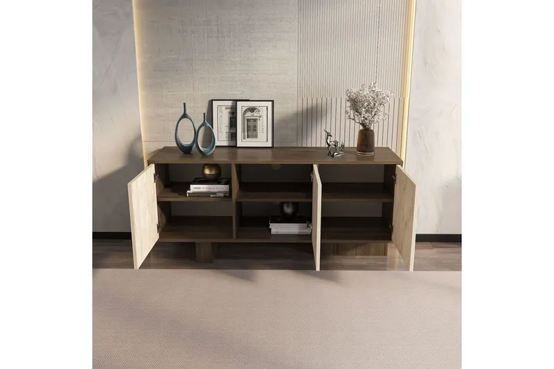 Dargaville Konsollbord 150 cm - Valnöt/Travertine - Förvaring - Förvaringsmöbler - Sideboard & skänk