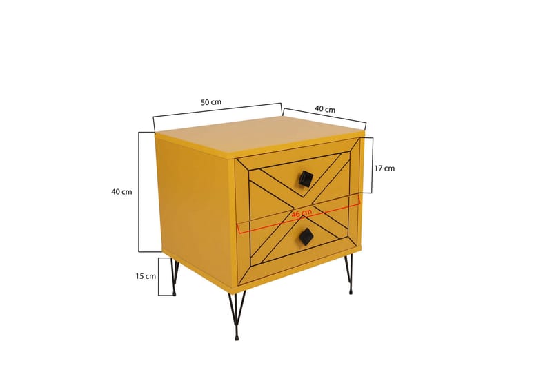 Dasina Sängbord 50 cm - Gul - Sängbord & nattduksbord