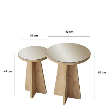 Dasina Sidobord 2 delar 50 cm - Bronzie/Safir Ek - Möbler - Bord & matgrupper - Avlastningsbord - Satsbord