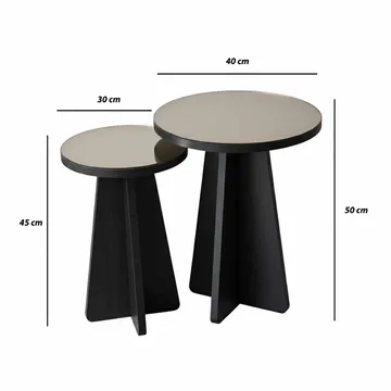 Dasina Sidobord 2 delar 50 cm - Svart / Brons - Möbler - Bord & matgrupper - Avlastningsbord - Satsbord