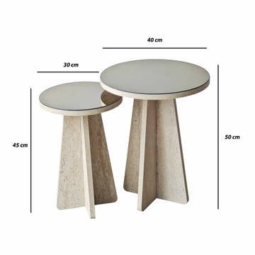 Dasina Sidobord 2 delar 50 cm - Travertin/Brons - Möbler - Bord & matgrupper - Avlastningsbord - Satsbord