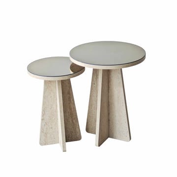 Dasina Sidobord 2 delar 50 cm - Travertin/Brons - Möbler - Bord & matgrupper - Avlastningsbord - Satsbord