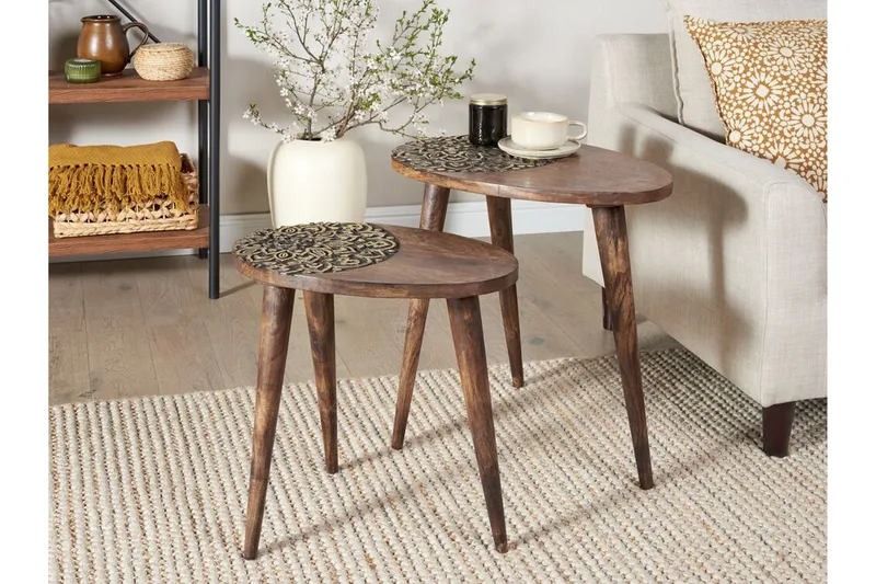 Daylinn Satsbord 54 cm - Mörkt trä/Guld - Möbler - Bord & matgrupper - Avlastningsbord - Satsbord