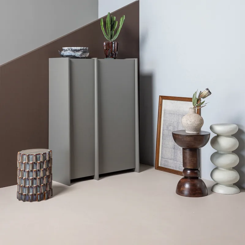 Dekorativt Sidobord Axu 35 cm Utomhus - Blågrå - Möbler - Bord & matgrupper - Avlastningsbord - Lampbord