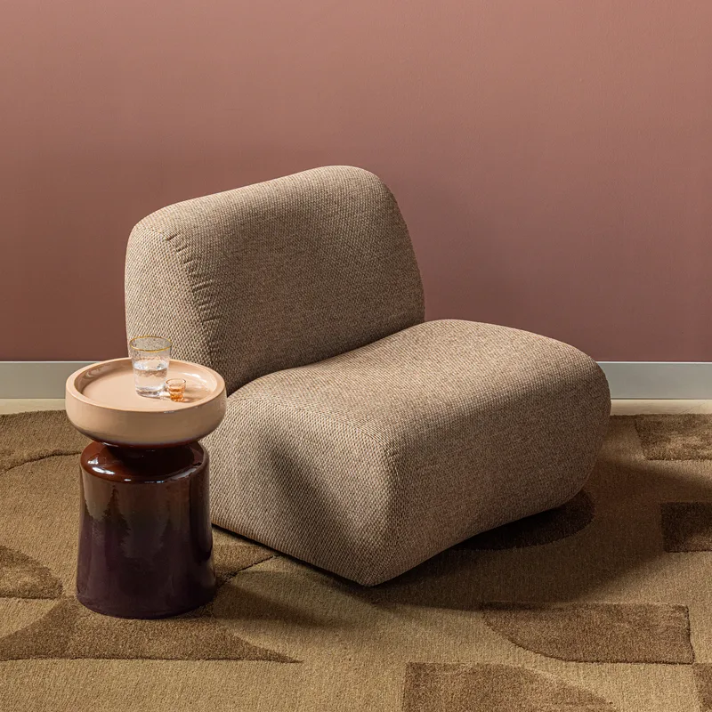 Dekorativt Sidobord Tumo 35 cm Utomhus, Lila/Brun